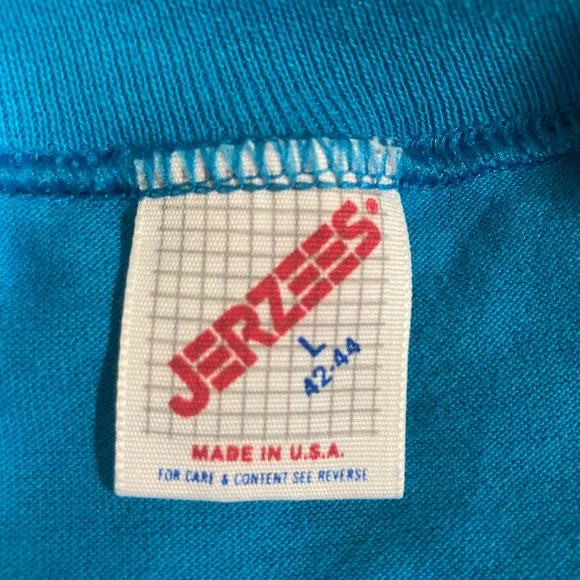 Vintage Jerzees Nashville Music City USA T-Shirt Blue Made in USA Large 50/50 - Picture 8 of 12